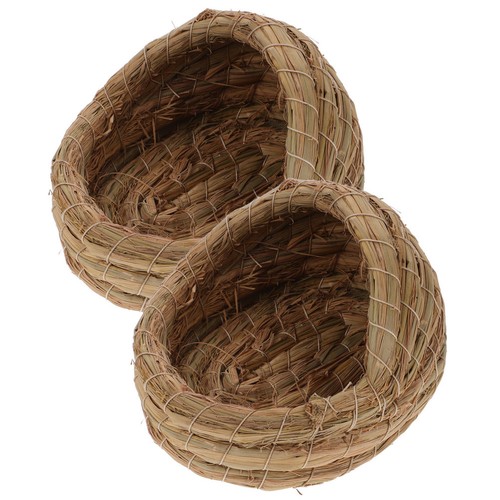 Handmade straw bird - straw, nest